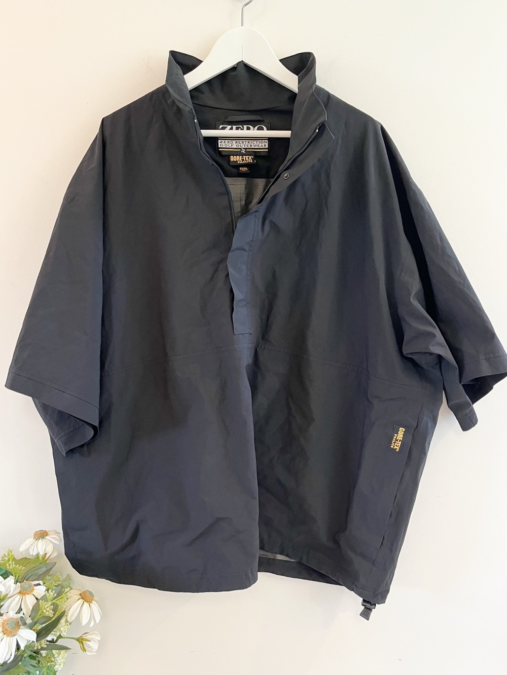 Zero Restriction Men’s Golf Gore-Tex 1/24 Zip Half Sleeve Jacket Size XXXL Black